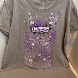 GLIDAN UNISEX Gray T-SHIRT White Black Purple Skeletons Dancing Spider WEBS XL